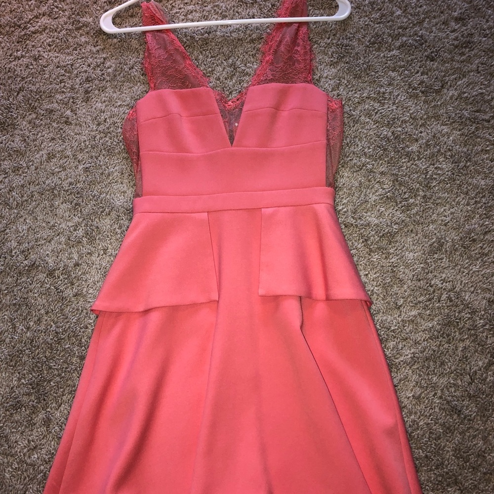 Beautiful coral pleated dress